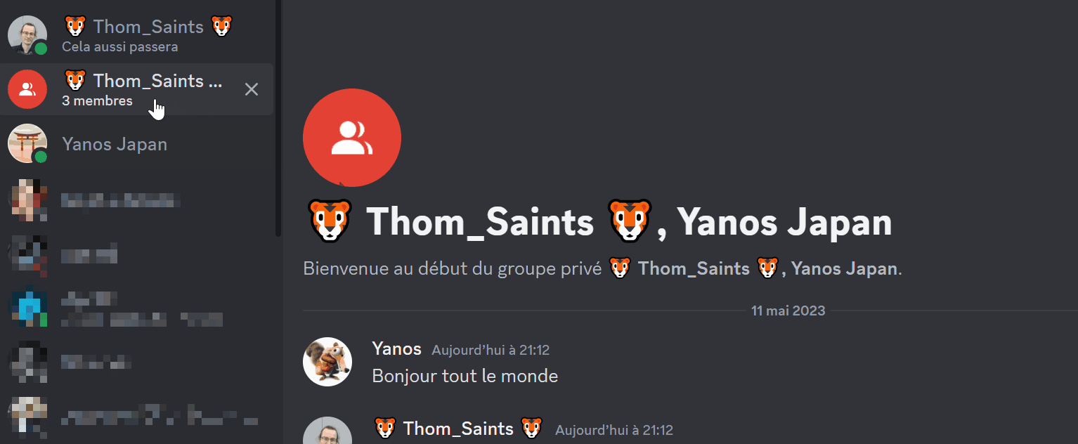 Quitter le groupe Quitter le groupe